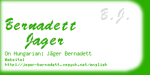 bernadett jager business card